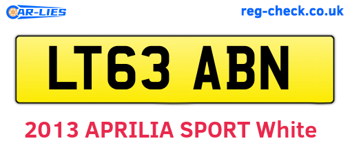LT63ABN are the vehicle registration plates.