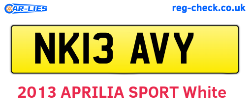 NK13AVY are the vehicle registration plates.