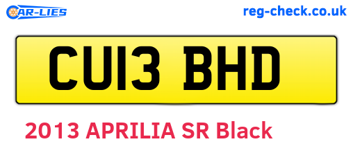 CU13BHD are the vehicle registration plates.