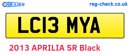 LC13MYA are the vehicle registration plates.