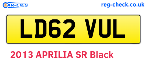 LD62VUL are the vehicle registration plates.