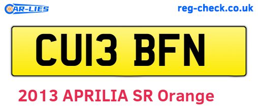 CU13BFN are the vehicle registration plates.