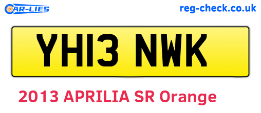 YH13NWK are the vehicle registration plates.