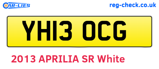 YH13OCG are the vehicle registration plates.