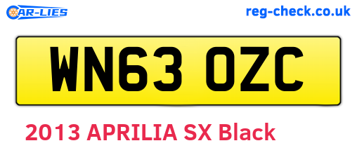 WN63OZC are the vehicle registration plates.