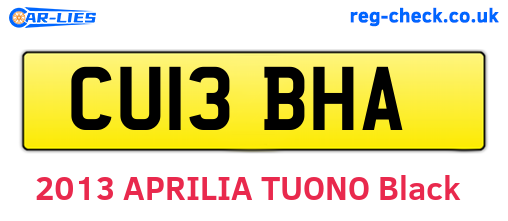 CU13BHA are the vehicle registration plates.