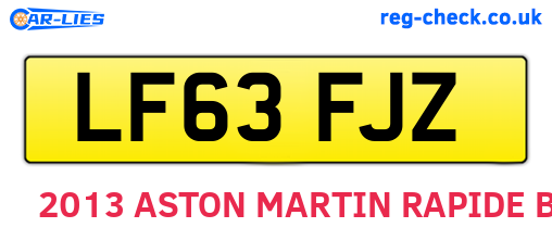 LF63FJZ are the vehicle registration plates.
