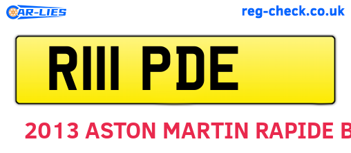 R111PDE are the vehicle registration plates.