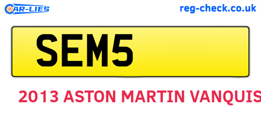 SEM5 are the vehicle registration plates.