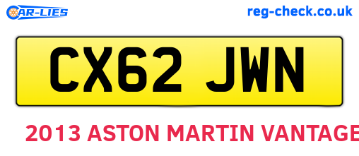 CX62JWN are the vehicle registration plates.
