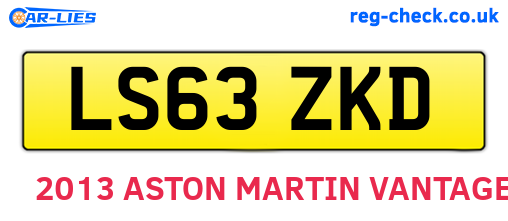 LS63ZKD are the vehicle registration plates.