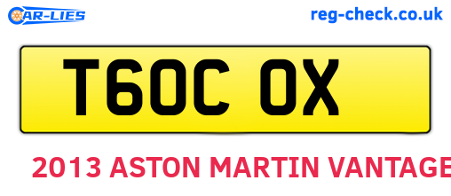 T60COX are the vehicle registration plates.