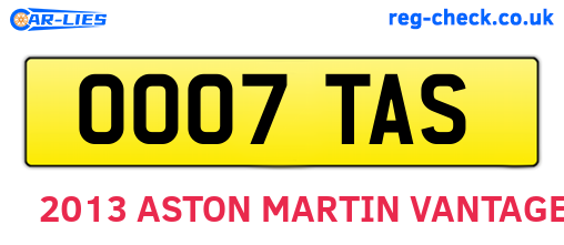 OO07TAS are the vehicle registration plates.