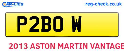 P2BOW are the vehicle registration plates.