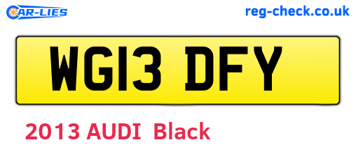 WG13DFY are the vehicle registration plates.