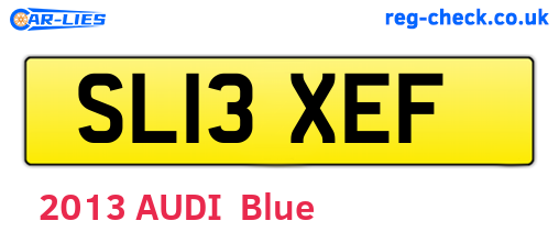 SL13XEF are the vehicle registration plates.