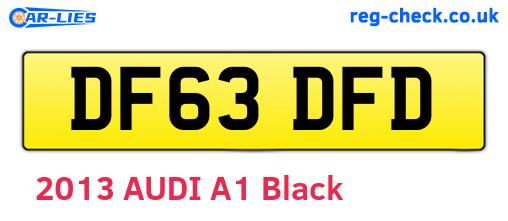 DF63DFD are the vehicle registration plates.