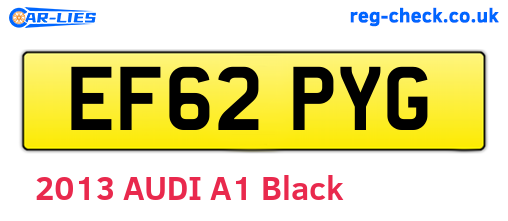 EF62PYG are the vehicle registration plates.