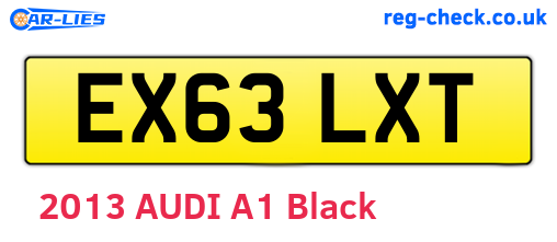 EX63LXT are the vehicle registration plates.