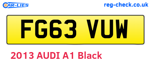 FG63VUW are the vehicle registration plates.