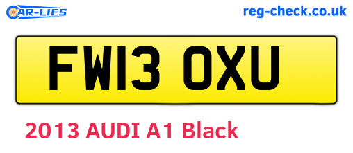 FW13OXU are the vehicle registration plates.