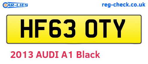 HF63OTY are the vehicle registration plates.