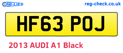 HF63POJ are the vehicle registration plates.
