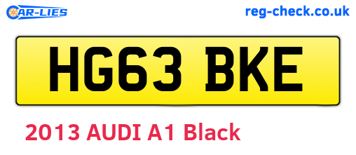 HG63BKE are the vehicle registration plates.
