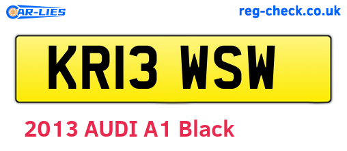 KR13WSW are the vehicle registration plates.