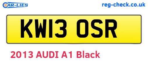 KW13OSR are the vehicle registration plates.