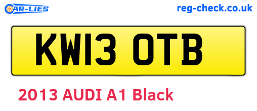 KW13OTB are the vehicle registration plates.