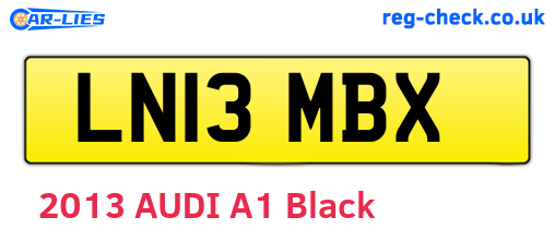 LN13MBX are the vehicle registration plates.
