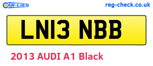 LN13NBB are the vehicle registration plates.