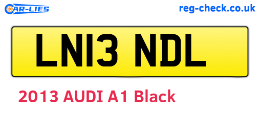 LN13NDL are the vehicle registration plates.