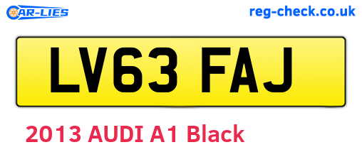 LV63FAJ are the vehicle registration plates.