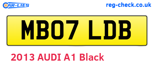 MB07LDB are the vehicle registration plates.
