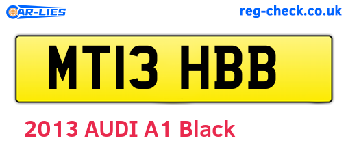 MT13HBB are the vehicle registration plates.