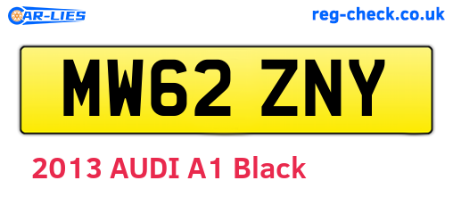 MW62ZNY are the vehicle registration plates.