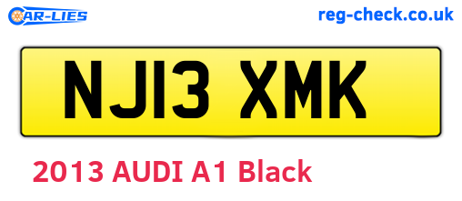 NJ13XMK are the vehicle registration plates.