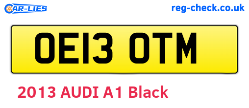 OE13OTM are the vehicle registration plates.