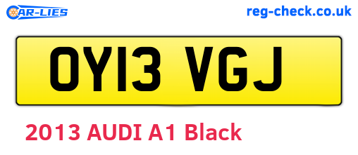 OY13VGJ are the vehicle registration plates.