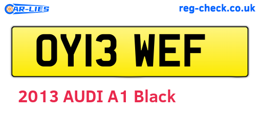 OY13WEF are the vehicle registration plates.