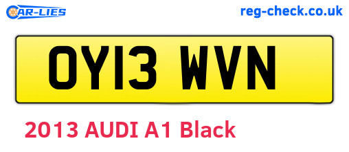 OY13WVN are the vehicle registration plates.