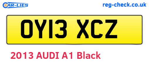 OY13XCZ are the vehicle registration plates.