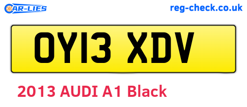 OY13XDV are the vehicle registration plates.