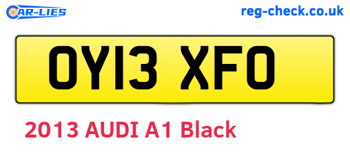OY13XFO are the vehicle registration plates.