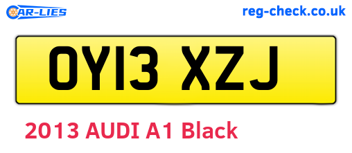 OY13XZJ are the vehicle registration plates.
