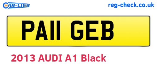 PA11GEB are the vehicle registration plates.