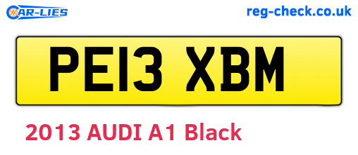 PE13XBM are the vehicle registration plates.