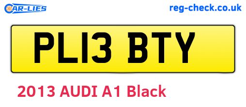 PL13BTY are the vehicle registration plates.